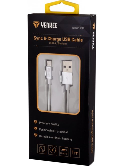 Yenkee YCU 221 WSR kábel USB A 2.0 / micro USB (1m) (white) (45013674)