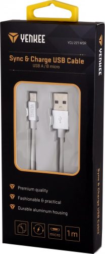 Yenkee YCU 221 WSR kábel USB A 2.0 / micro USB (1m) (white) (45013674)