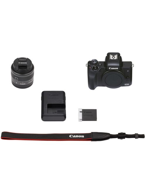 Canon EOS M50 mark II váz (black) + EF-M 15-45mm / 3.5-6.3 IS STM - VLOGGER KIT (4728C048)