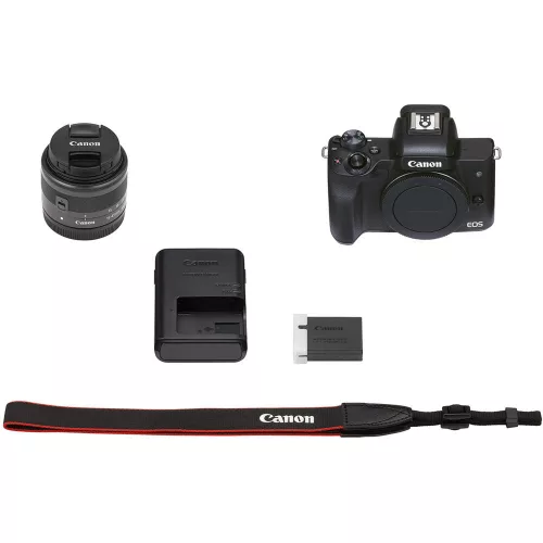 Canon EOS M50 mark II váz (black) + EF-M 15-45mm / 3.5-6.3 IS STM - VLOGGER KIT (4728C048)