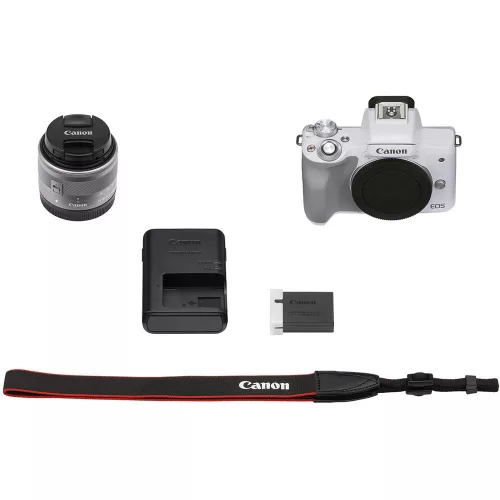Canon EOS M50 mark II váz (white) + EF-M 15-45mm / 3.5-6.3 IS STM (4729C005)