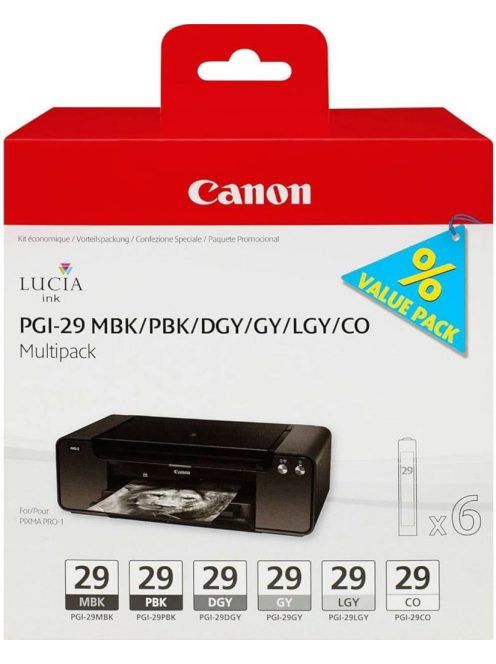 Canon PGI-29 (6in1) tintapatron készlet (black/gray/co) (216ml) (for PRO-1) (4868B018)