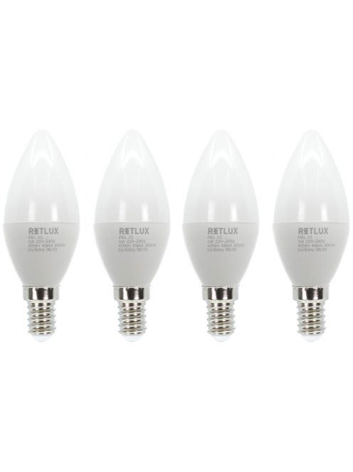 Retlux REL 25 LED izzó (E14) (5W) (4db) (50004340)