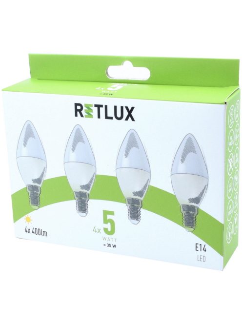 Retlux REL 25 LED izzó (E14) (5W) (4db) (50004340)