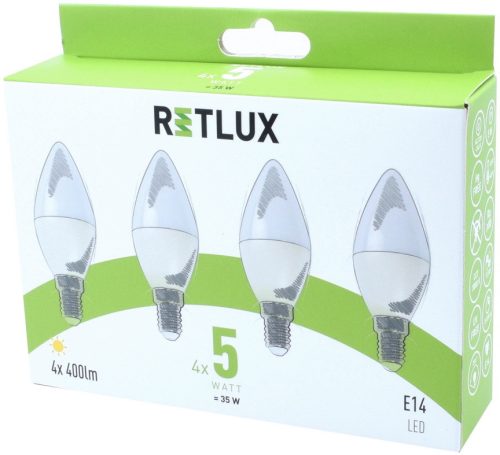Retlux REL 25 LED izzó (E14) (5W) (4db) (50004340)