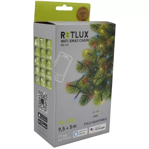 Retlux RXL 361 "SMART WiFi" fényfüzér RGB (96 LED) (10m)