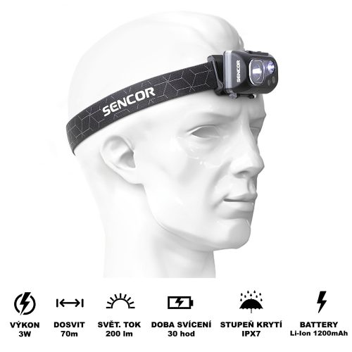 SENCOR SLL 57 fejlámpa (3W) (IP67)