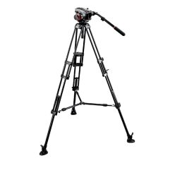   Manfrotto 504 fluid video head & 546B alu twin leg tripod (504HD,546BK)