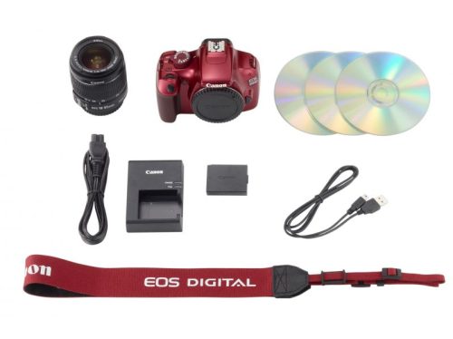 Canon EOS 1100D + EF-S 18-55mm/4.0-5.6 IS II (4 colours) (red)