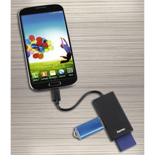 Hama microUSB KÁRTYAOLVASÓ (USB HUB, OTG ADAPTER)