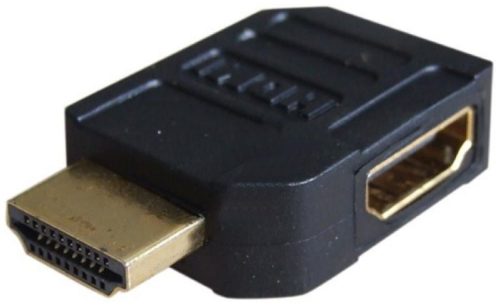 HDMI dugó/HDMI aljzat 90°-os adapter pipa
