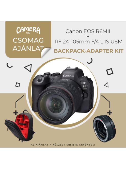 Canon EOS R6 mark II + RF 24-105mm/4 L IS USM (199.000,- "CASHBACK") "ADAPTER - BACKPACK KIT" (K5)