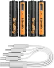 SmallRig 5769 Rechargeable Lithium Battery AAA (470mAh) with USB-C (4pcs)