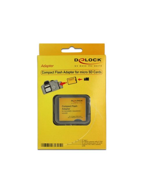 Delock CF adapter (Type-I) (3.3mm) // microSD memóriakártyákhoz (61795)