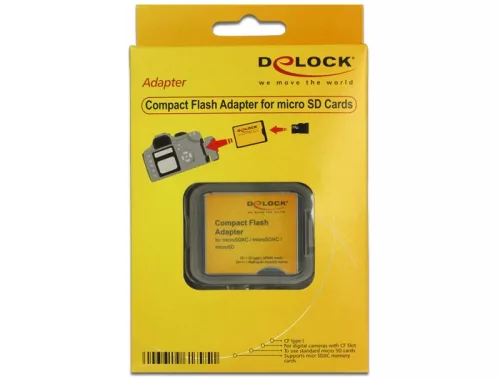 Delock CF adapter (Type-I) (3.3mm) // microSD memóriakártyákhoz (61795)
