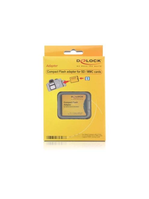 Delock CF adapter (Type II) (5.5mm) // SDXC/SDHC/SD/MMC memória kártyákhoz (61796)