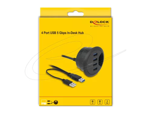 Delock 62868 4 porttal rendelkező asztali USB 3.0 elosztó
