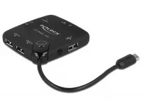 Delock microUSB OTG kártyaolvasó + 3 port USB Hub