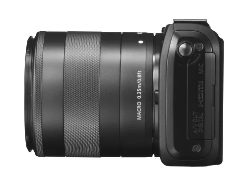 Canon EOS M váz + EF-M 18-55mm / 3.5-5.6 IS STM objektív + 90EX vaku (4 színben) (fekete)