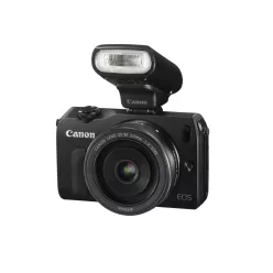   Canon EOS M body + EF-M 22mm / 2.0 STM objective + EF M - EF adapter + 90EX flash (black)