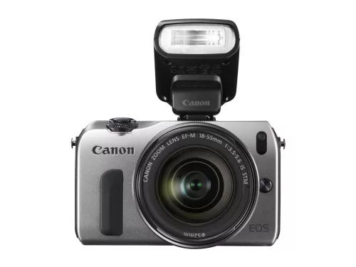 Canon EOS M váz + EF-M 18-55mm / 3.5-5.6 IS STM objektív + 90EX vaku (4 színben) (ezüst)