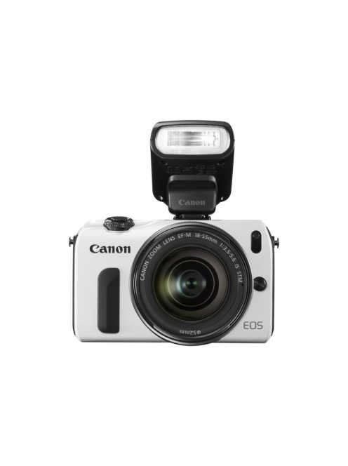 Canon EOS M váz + EF-M 18-55mm / 3.5-5.6 IS STM objektív + 90EX vaku (4 színben) (fehér)