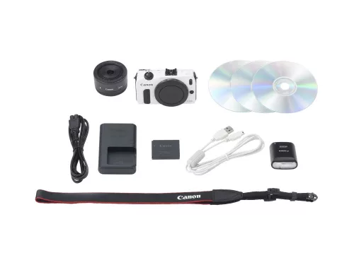 Canon EOS M body + EF-M 22mm / 2.0 STM objective + EF M - EF adapter + 90EX flash (black)