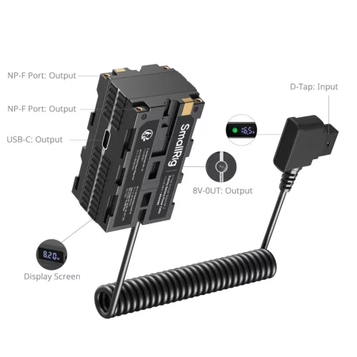 SmallRig 4884 D-Tap to Dual-Sided NP-F Dummy Battery Power Cable (131049)