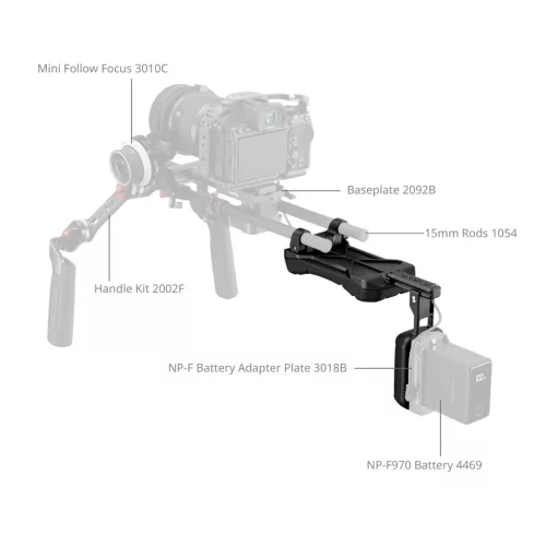 SmallRig 5153 Universal Shoulder Pad with 15mm Dual Rod Clamp (131048)