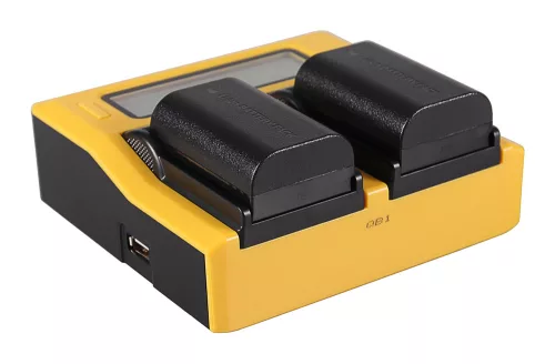 PATONA LC-E6 akkumulátor töltő (LCD) DUAL (for LP-E6 // LP-E6N // LP-E6NH) (7583)
