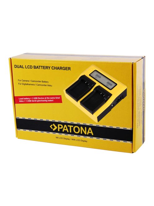 PATONA LC-E10 akkumulátor töltő (LCD) (dupla) (for Canon LP-10) (7629)