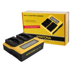   PATONA LC-E19 akkumulátor töltő (DUAL) (LCD) (for Canon LP-E19)