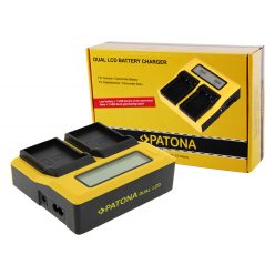   PATONA DUAL LCD akkumulátor töltő (dupla) (for Olympus BLX-1) (7714)