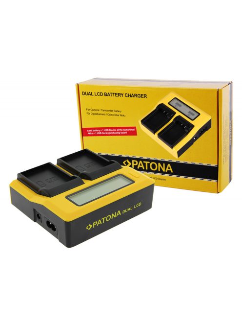 PATONA DUAL LCD akkumulátor töltő (dupla) (for Olympus BLX-1) (7714)