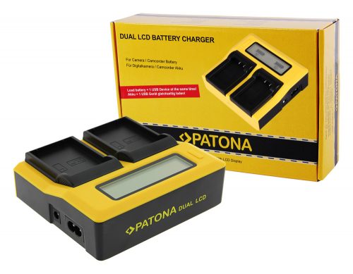 PATONA DUAL LCD akkumulátor töltő (dupla) (for Olympus BLX-1) (7714)