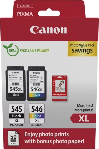 Canon PG-545XL + CL-546XL tintapatron multipack (15ml+13ml) +50db (10x15 fotópapír) (8286B011)