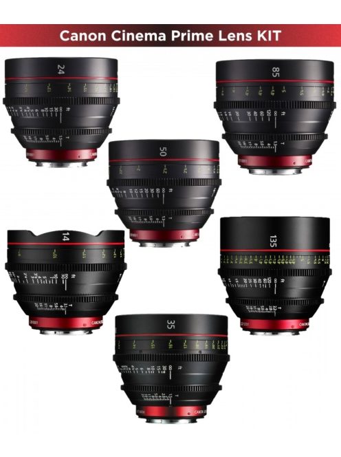 Canon Cinema Prime 6 Lens KIT (14/24/35/50/85/135) (meter) (EF bajonett)