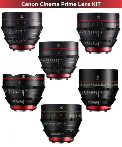Canon Cinema Prime 6 Lens KIT (14/24/35/50/85/135) (meter) (EF bajonett)
