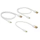 Delock USB 2.0 A-USB 2.0 Micro B kábel szett (30cm, 60cm, 90cm) (3db) (white)