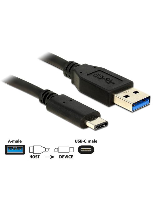 Delock Kábel USB 10 Gbps (USB 3.1, Gen 2), USB Type-A > USB Type-C (0,5 m)