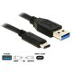 Delock Kábel USB 10 Gbps (USB 3.1, Gen 2), USB Type-A > USB Type-C (0,5 m)