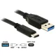 Delock kábel USB-A /// USB-C (1m) (10 Gbps) (USB 3) (83870)