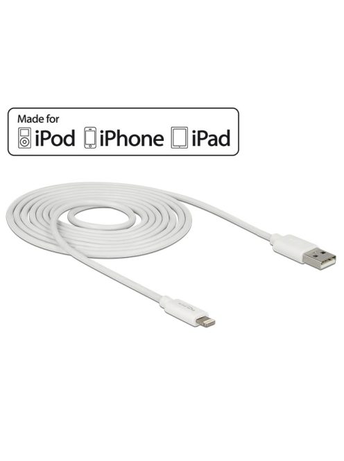 Delock USB-A /// Apple Lightning™ adat- és töltőkábel (2m) (83919)