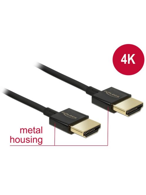 Delock HDMI-kábel Ethernettel, HDMI-A csatlakozódugókkal - 0,5 m