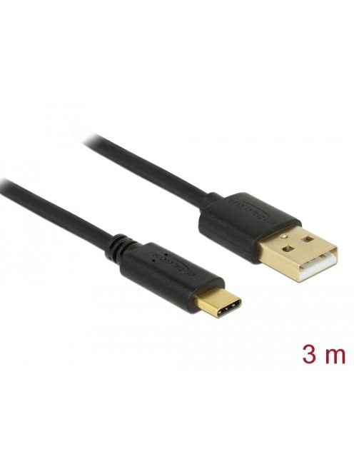 Delock USB 2.0 kábel A-típusú > Type-C (3m) (85209)