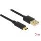 Delock USB 2.0 kábel A-típusú > Type-C (3m) (85209)