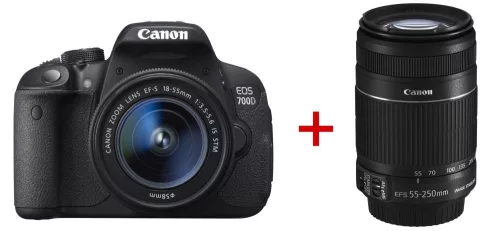 Canon EOS 700D + EF-S 18-55mm / 3.5-5.6 IS STM + EF-S 55-250mm / 4.0-5.6 IS STM
