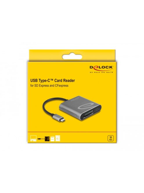 Delock USB-C kártyaolvasó CFexpress // SDXC (UHS-II) memóriakártyákhoz  (91000)