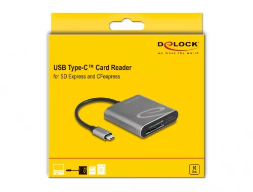 Delock USB-C kártyaolvasó CFexpress // SDXC (UHS-II) memóriakártyákhoz  (91000)
