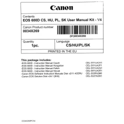 Canon EOS 600D használati útmutató + szoftver csomag V4